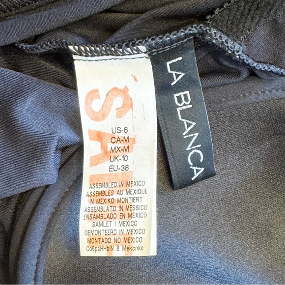 La Blanca Tankini Top Underwire LB8LA83 Size 6 Black New - Picture 10 of 12